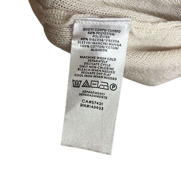 Ann Taylor Factory Blouson Eyelet Sleeve Pullover Sweater White Size Small - Picture 6 of 7